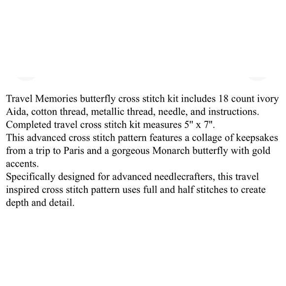 Dimensions Gold Collection Counted Cross Stitch Kit, Travel Memories, 18 Count - Picture 5 of 5